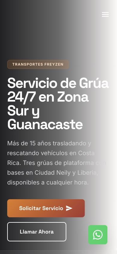 Sitio de Transportes Freyzen en el teléfono