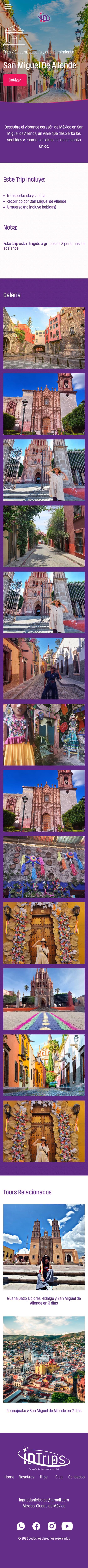 Versión móvil del sitio de ID Trips