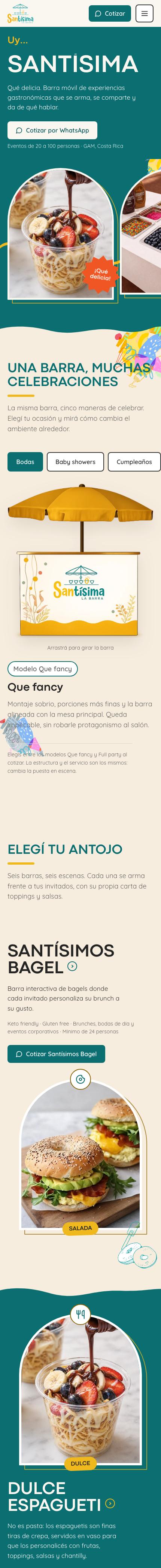 Versión móvil del sitio de Santísima